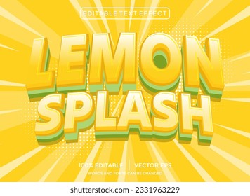 Lemon splash 3D editable text effect