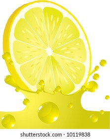 Lemon splash. Vector.