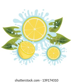 Lemon splash vector illustration