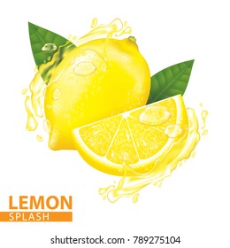 Lemon splash vector illustration