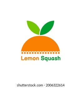 lemon squash logo template, simple logo selling fresh lemon drink, minimalist logo for brands and companies