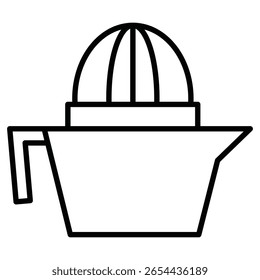 Lemon squeezer icon Black and white outline flat sign vector