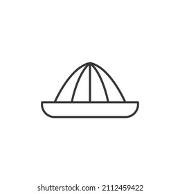 Símbolo de línea de icono del exprimidor de limón. Ilustración vectorial aislada del concepto de signo de icono para el diseño de la interfaz de usuario del logotipo de la aplicación móvil del sitio web.
