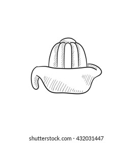 Lemon squeezer vector sketch icon isolated on background. Hand drawn Lemon squeezer icon. Lemon squeezer sketch icon for infographic, website or app.