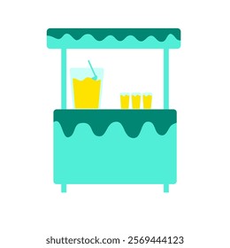 Lemon stand in for bazaar design in ramadan. Food element. Drink element