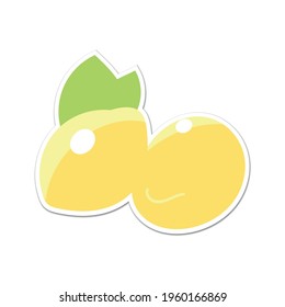 Lemon Sticker Icon Vector Illustration