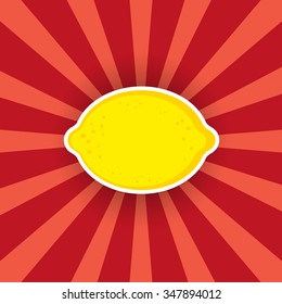 Lemon sticker on a bright background