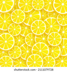 Lemon sticker pattern. Yellow lemon vector illustration isolated on white background.