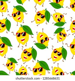 Lemon, stitch pattern, fresh.modern design - Vector