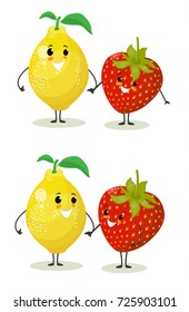 lemon and strawberry cartoon friends