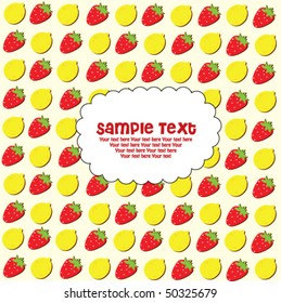 lemon strawberry pattern with text 1