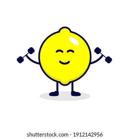 Lemon strong cute character illustration