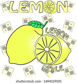lemon style vector illustration. lemon summer time poster vector illustration. beautiful poster with lemon illustration.