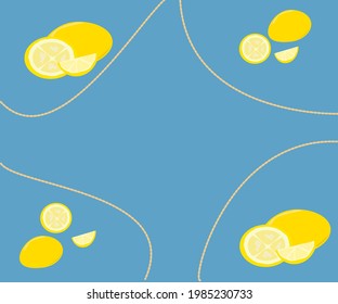 Lemon Summer background layout banners design. Horizontal poster, greeting card, header for website
