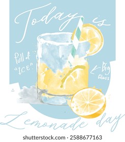 lemon summer coctail lemonade lime drink vector