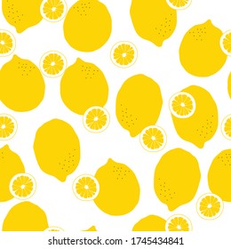 Lemon Surface Pattern Design, Repeating Colourful Pattern for Backgrounds, Wallpaper, Prints and Textiles
