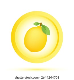 Adesivo de símbolo de limão. ícone do botão de citrinos