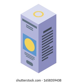 Lemon syrup box icon. Isometric of lemon syrup box vector icon for web design isolated on white background