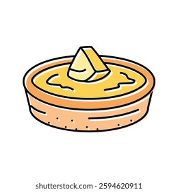 lemon tart sweet food color icon vector. lemon tart sweet food sign. isolated symbol illustration