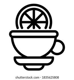 Lemon tea cup icon. Outline lemon tea cup vector icon for web design isolated on white background