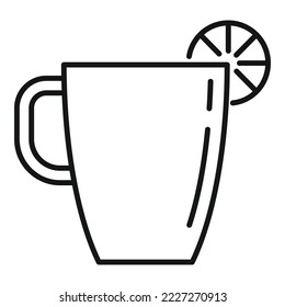 Lemon tea cup icon outline vector. Hot drink. Herbal water