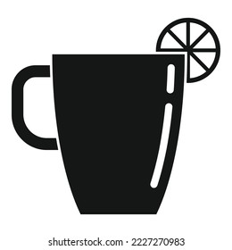 Lemon tea cup icon simple vector. Hot drink. Herbal water