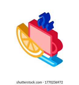 Lemon Tea Cup Icon Vector. Isometric Lemon Tea Cup sign. color isolated symbol illustration