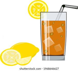 Lemon tea design vector isolated white background