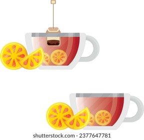 lemon tea in a glass cup visible from outside