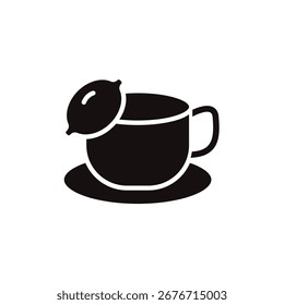 lemon tea icon collection .design style with background