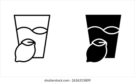 Lemon tea icon set. Hot drink in cup. Antioxidant with vitamin C. Beverage to relax. vector illustration on white background