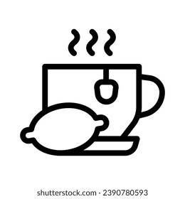 gráfico vectorial de la ilustración del icono de la línea de té de limón. Ilustración de elemento simple gráfico vectorial, adecuado para aplicaciones, sitios web y presentaciones aisladas en fondo blanco