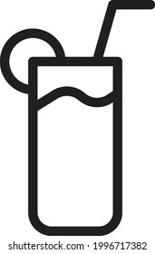 lemon tea line style icon. icon vector design