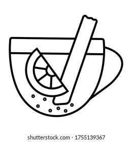 Lemon tea linear icon vector