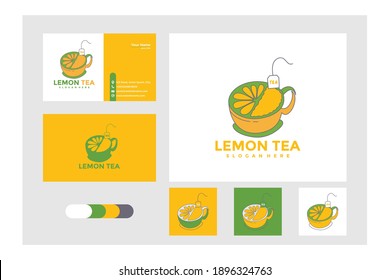 lemon tea logo design and business card	
