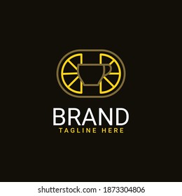 Lemon Tea Logo Design With Line Art Style