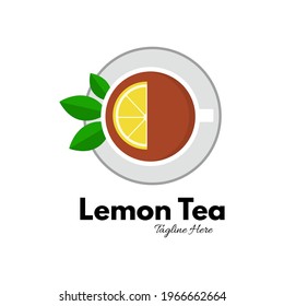 Lemon Tea Logo Simple Flat Design