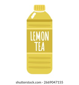 Lemon tea plastic bottle illustration material 