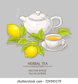 lemon tea vector illustration