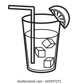 lemon tea-ice outline icon