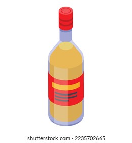 Lemon tequila icon isometric vector. Glass alcohol. Drink bar