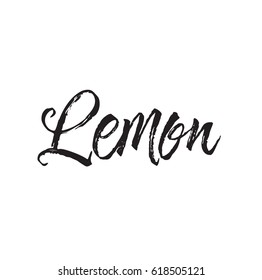 Lemon Text Design Vector Calligraphy Typography Stock Vector (Royalty ...