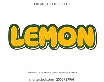 lemon text effect editable template playful color style use for business logo and brand