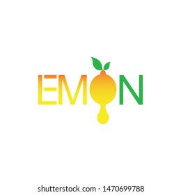 Lemon text logo with lemon in place of the letter O, logo design with creative ideas for business companies.