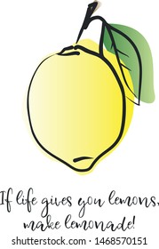 The Lemon. This picture can use for logo, t-hirts, cards. Also it contains funny unusual wish (english idioms)