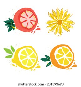 lemon tomato orange sunflower