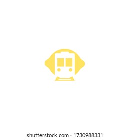 lemon train logo design with simple style