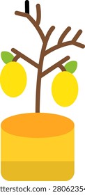 Lemon Tree Flat Icon Vector Design