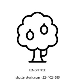 icono del limón. Diseño De Estilo De Arte De Línea Aislado En Fondo Blanco