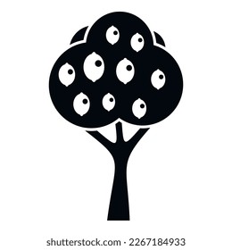 Lemon tree icon simple vector. Garden plant. Bloom different